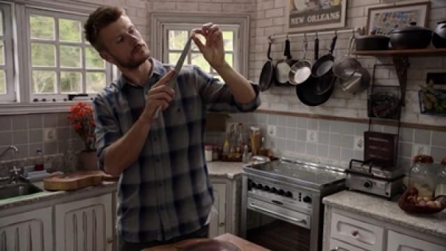 Espetinho de Tilápia, Farofa de Arroz e Brigadeiro de Aipim