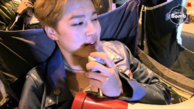 Jimin's singing 'Butterfly' over a loudspeaker