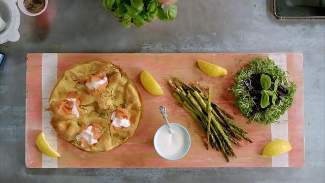 Smoked Salmon Yorkshire Pud and Greek Chicken