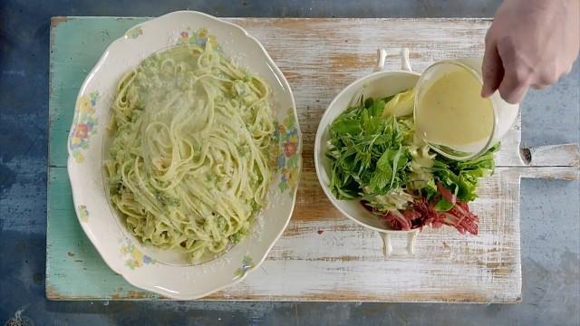 Prima-Vera Pasta and Black Bean Beef Burgers