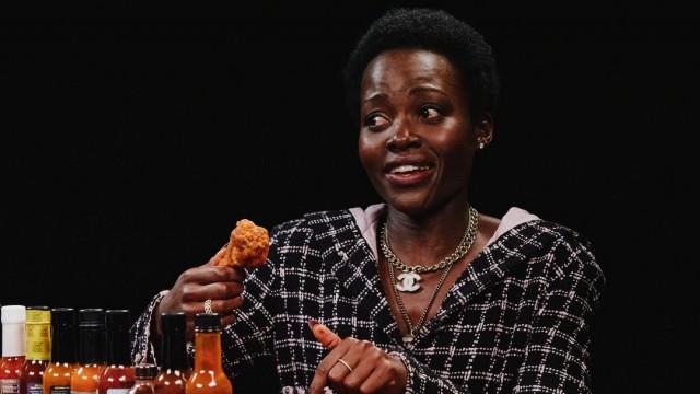 Lupita Nyong’o Feels Every Emotion While Eating Spicy Wings