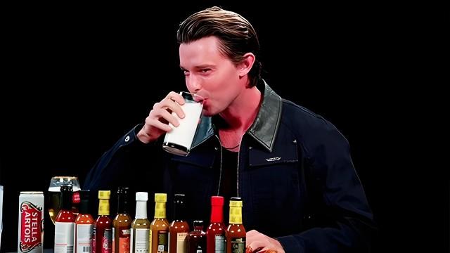 Patrick Schwarzenegger Proves the Naysayers Wrong While Eating Spicy Wings