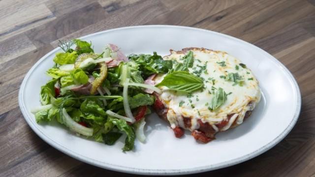 Roasted Chicken Patty Parm and Salami Salad