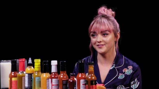 Maisie Williams Shivers Uncontrollably While Eating Spicy Wings