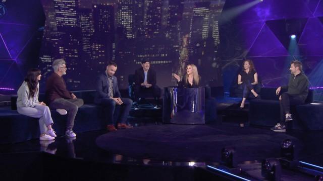 Jean-Michel Anctil, Réal Béland et sa fille Charlotte, Silvi Tourigny, le ministre de la Famille Mathieu Lacombe et Jean-Thomas Jobin