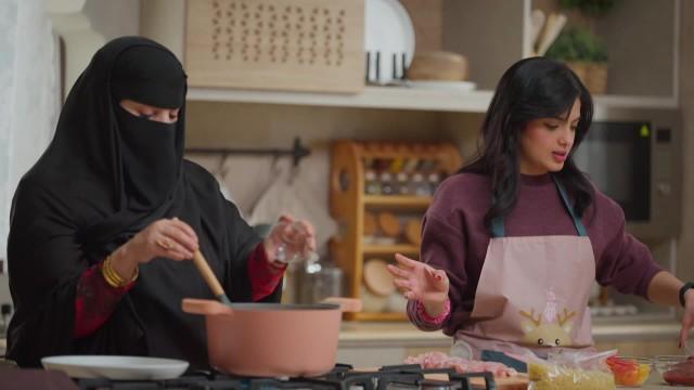 كبسة المكرونة والكنافة بالقشطة