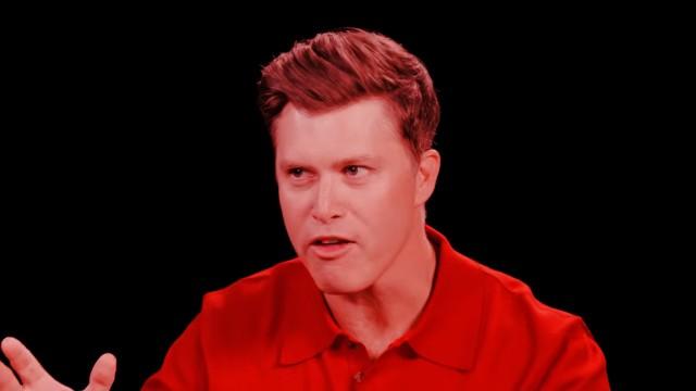 Colin Jost Fights Fire With Fire While Eating Spicy Wings