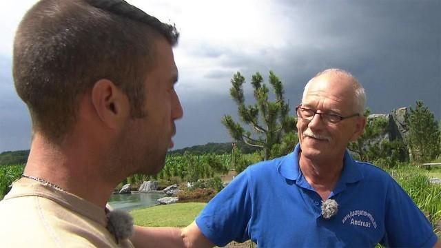 Rosi & Sven / Gewächshaus | Claus & seine Freunde / Wasserfall + Pergola | Matze & Andreas / Japan-Tor